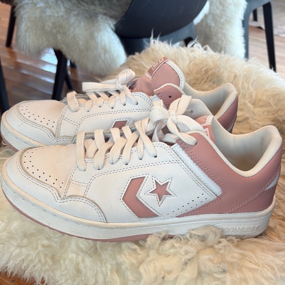 Converse Kids White and Dusty Pink Star Court Sneakers